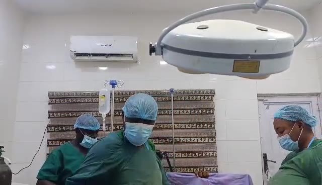 Surgical team at work in the operating theatre