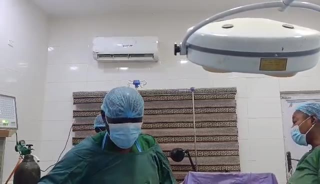 Surgical team at work in the operating theatre