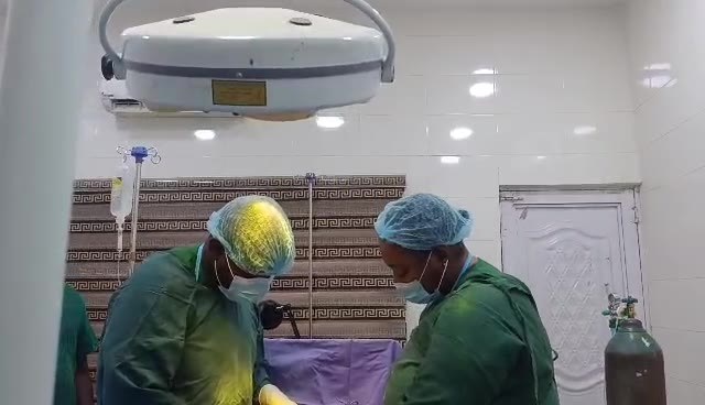 Surgical team at work in the operating theatre