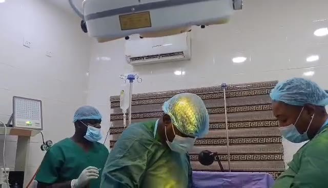 Surgical team at work in the operating theatre